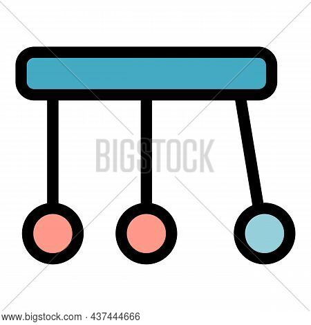 Newton Pendulum Icon. Outline Newton Pendulum Vector Icon Color Flat Isolated