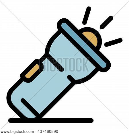 Flashlight Icon. Outline Flashlight Vector Icon Color Flat Isolated