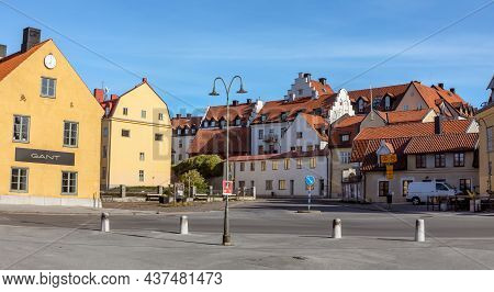 Visby, Gotland, Sweden - Oct 1, 2021: Streets And Architecture Of The Old Ancient City Visby, Gotlan