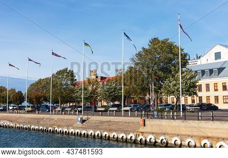 Visby, Gotland, Sweden - Oct 1, 2021: Streets And Architecture Of The Old Ancient City Visby, Gotlan