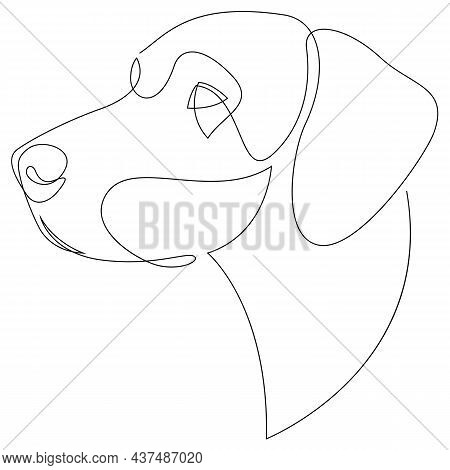 German Shorthaired Pointer Vector Dog Portrait. Continuous Line. Dog One Line Drawing