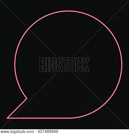 Neon Sign Commentary Red Color Vector Illustration Flat Style Light Image