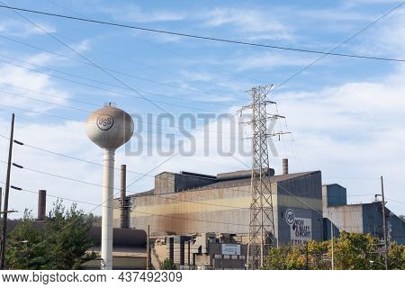 Braddock, Pa, Usa - 21 Oct 2020: Us Steel Edgar Thomson Plant, Mon Valley Works