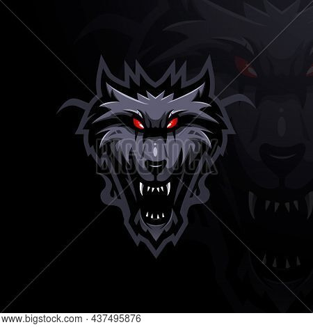 Wolf Mascot Logo Design Vector With Modern Illustration Concept Style For Badge, Emblem And T Shirt 