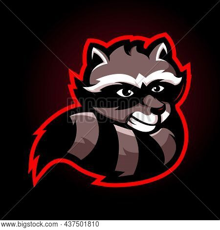 Raccoon Mascot Logo Design Vector With Modern Illustration Concept Style For Badge, Emblem And T-shi