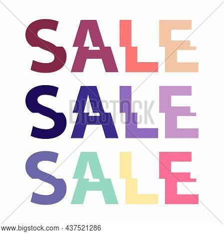 Sale Colored Poster. Sale Multicolored Banner In Vector