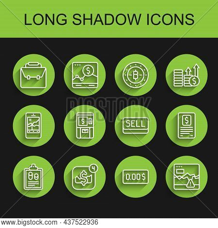 Set Line Business Finance Report, Mobile Stock Trading, Briefcase, Zero Cost, Failure Stocks Market,