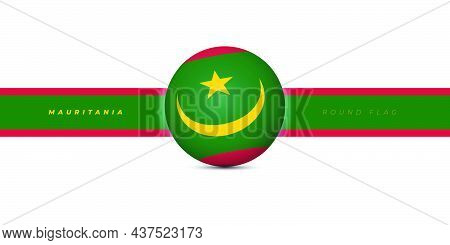 Mauritania Round Flag Design. Mauritania Independence Day Template Design. Good Template For Maurita