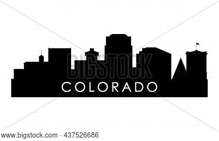 Colorado Springs Skyline Silhouette. Black Colorado Springs City Design Isolated On White Background