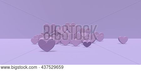Hearts - Appreciation And Love Theme - 3d Render Illustration