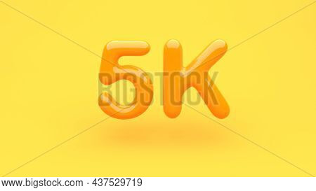 5k Celebration Text With 3d Render Illustration