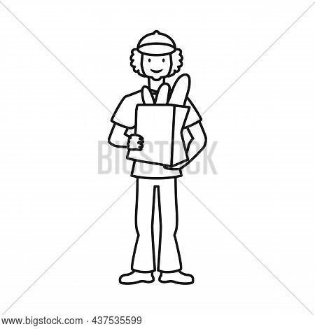Vector Illustration Of Baker And Man Sign. Collection Of Baker And Packaging Stock Vector Illustrati