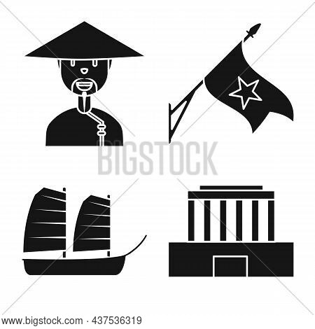 Vector Illustration Of Vietnam And Traditional Icon. Collection Of Vietnam And Exotic Stock Symbol F