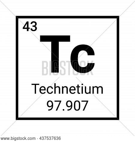 Technetium Symbol Element Periodic Table Icon. Chemistry Tachnetium Atom Icon