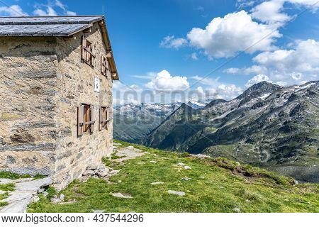 Old Prague Hut, German: Alte Prager Hutte. Small Stone Tourist House Southeast Of Grossvenediger, Ho