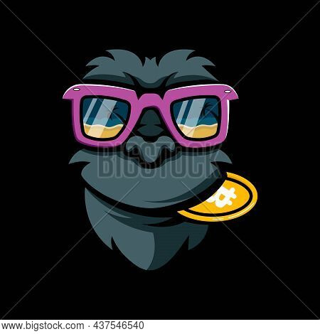 Illustration Of A Rich Monkey With Crypto Currency