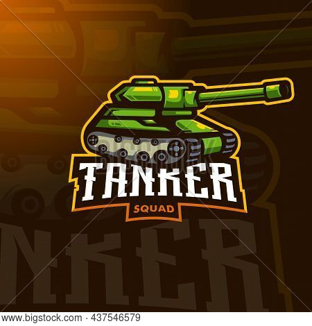Tanker Esports Mascot Logo Design Illustration Vector