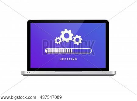 Software Update Laptop Computer Upgrade. Load Software Update System Concept Hardware