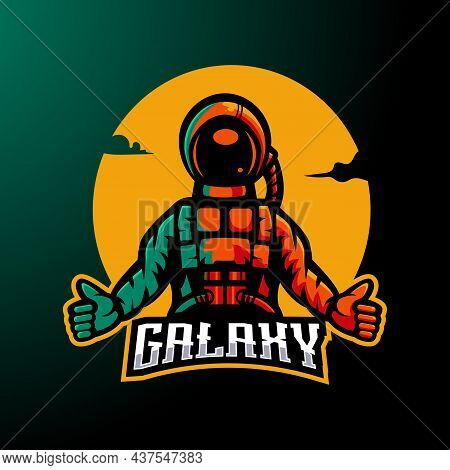 Astronaut Mascot Logo Design Vector With Modern Illustration Concept Style For Badge, Emblem And App