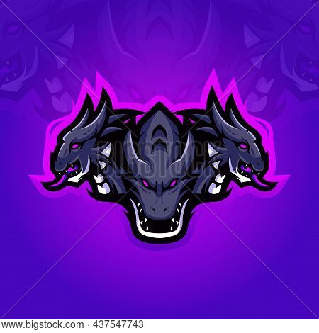 Hydra Dragon Mascot Logo For Esport And Team