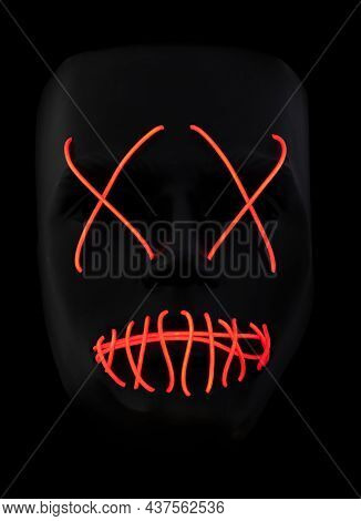 Light-up El-wire X Eyes Mask Isolated Against Black Background