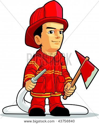 Cartone animato del vigile del fuoco Boy