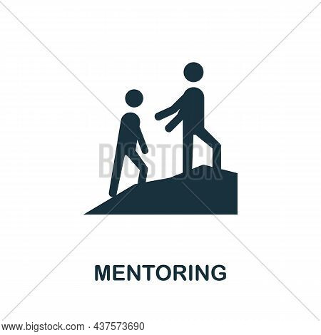 Mentoring Icon. Monochrome Simple Element From Leadership Collection. Creative Mentoring Icon For We