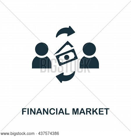 Financial Market Icon. Monochrome Sign From Market Economy Collection. Creative Financial Market Ico