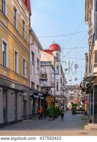 Streets Of The Historic City Center Of Ternopil, Ukraine