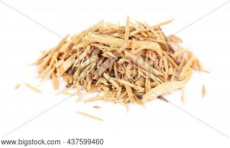 Muira Puama Herbal Tea, Isolated On White Background. Natural Potency Wood, Medicinal Plant, Dry Tea