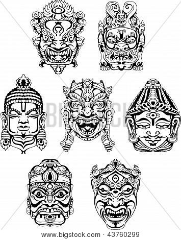 Hindu Deity Masks