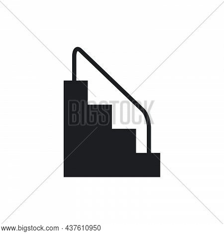 Stairs Icon Template Black Color Editable. Stairs Icon Symbol Flat Vector Illustration For Graphic A