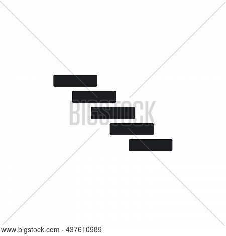 Stairs Icon Template Black Color Editable. Stairs Icon Symbol Flat Vector Illustration For Graphic A