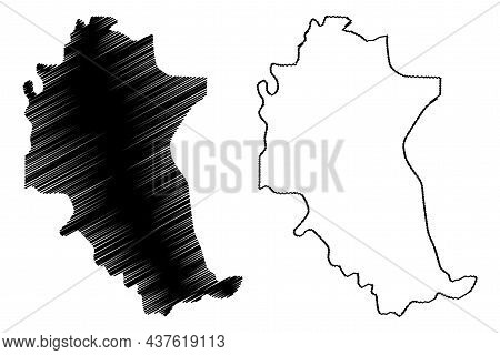 Parbhani District (maharashtra State, Aurangabad Division, Republic Of India) Map Vector Illustratio