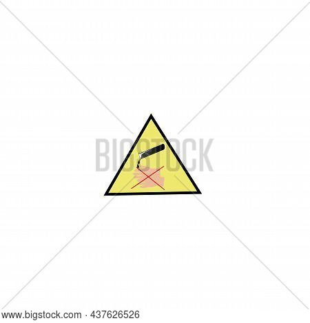 Corrosive Warning Sign, Chemical Hazard Sign Bottle Of Magic Acid Green Toxic Poison With Skull.