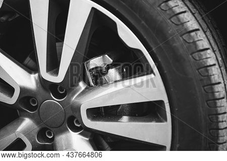 Gray Alloy Wheels, Racing Car Drift, Sports Car. Extreme Sport