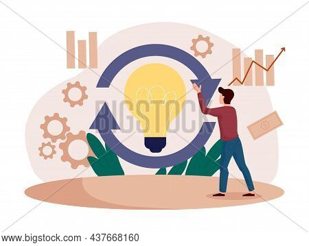 Implementation Or Integration Of Innovative Ideas Concept. Application Of New Technologies In Busine