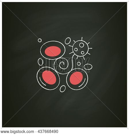 Blood Clotting Chalk Icon.covid Disease Caused Acute Brain Damage.corona Virus Neurological Health E