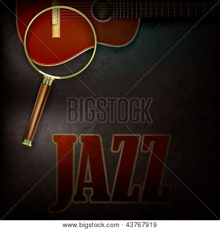 Streszczenie tło z lupą i gitarze
