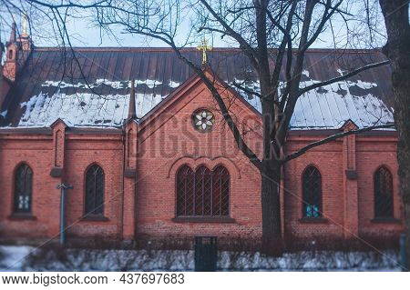 Streets Of Tampere, Pirkanmaa, Western Part Of Finland, Vibrant Winter City View, With Town Hall, Ch