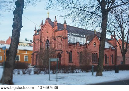 Streets Of Tampere, Pirkanmaa, Western Part Of Finland, Vibrant Winter City View, With Town Hall, Ch