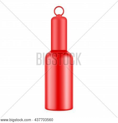 Blank Promotional Pocket Hand Sanitiser Plastic Bottle For Branding, Mockup Template On Isolated Whi