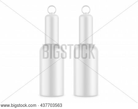 Blank Promotional Pocket Hand Sanitiser Plastic Bottle For Branding, Mockup Template On Isolated Whi