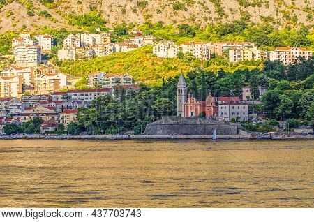 Catholic Church Of Saint Roch In Donja Lastva Village. Montenegro, Kotor Bay.