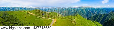 A Wonderful Mountain Road With A Serpentine In The North Caucasus From The Narzan Valley To Dzhily-s