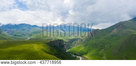A Wonderful Mountain Road With A Serpentine In The North Caucasus From The Narzan Valley To Dzhily-s