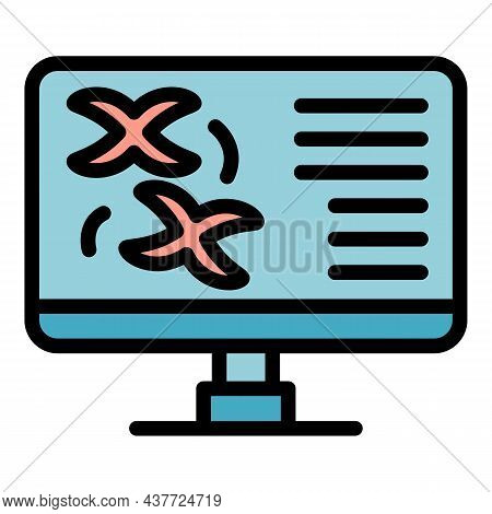 Chromosomes Icon. Outline Chromosomes Vector Icon Color Flat Isolated