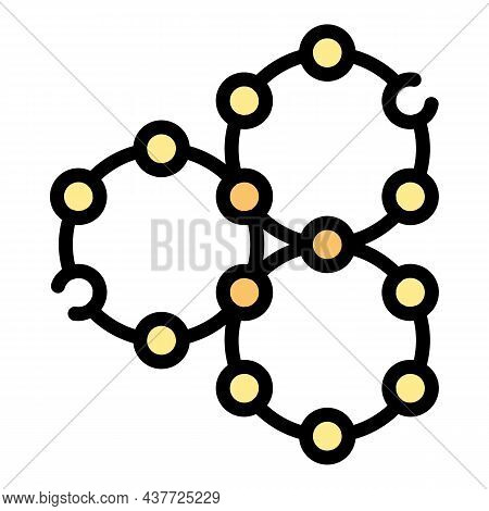 Cells Structure Icon. Outline Cells Structure Vector Icon Color Flat Isolated