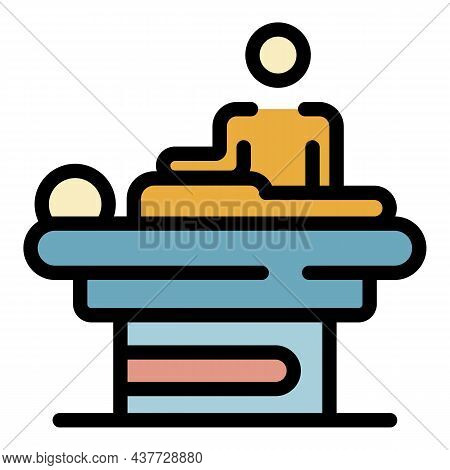 Masseur Over A Patient Icon. Outline Masseur Over A Patient Vector Icon Color Flat Isolated