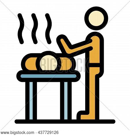 Back Massage Icon. Outline Back Massage Vector Icon Color Flat Isolated